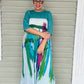 Vanite Couture Turquoise Abstract Dress