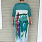 Vanite Couture Turquoise Abstract Dress