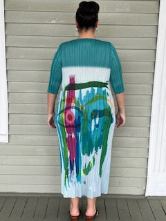 Vanite Couture Turquoise Abstract Dress