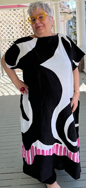 Bold Black and White Caftan