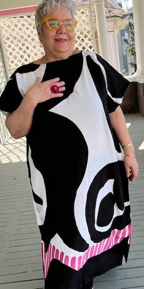 Bold Black and White Caftan