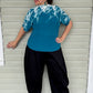 Vanite Clouds Pleats Top (Blue)