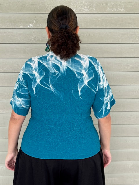 Vanite Clouds Pleats Top (Blue)