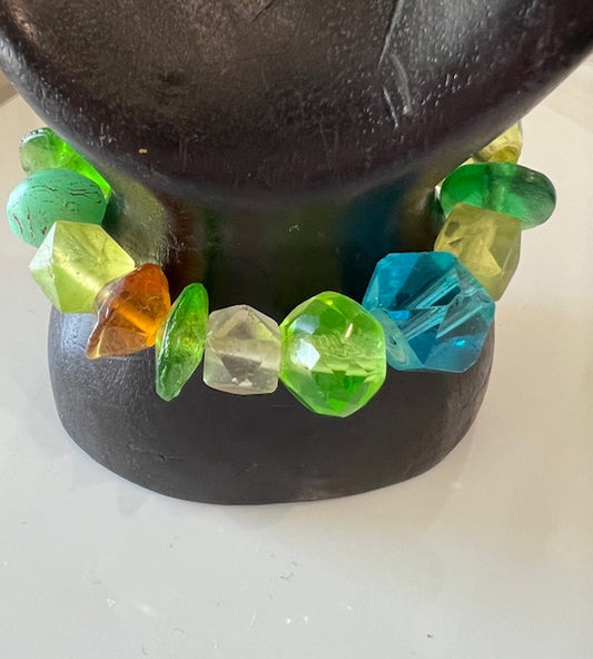 African Sea Glass Bead Bracelet