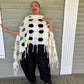 Felted Scarf with Square Cuthouts (White)