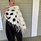 Felted Scarf with Square Cuthouts (White)