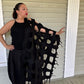Felted Scarf With Square Cutouts (Black)