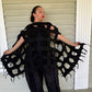 Felted Scarf With Square Cutouts (Black)