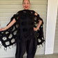 Felted Scarf With Square Cutouts (Black)