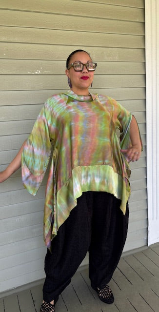 DTH 100% Hand Dyed Silk Pastel Top