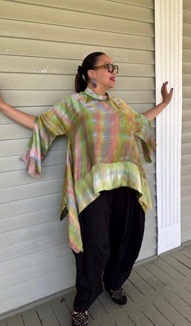 DTH 100% Hand Dyed Silk Pastel Top