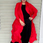 Vanite Couture Long Pleated Duster (Red)