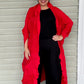 Vanite Couture Long Pleated Duster (Red)