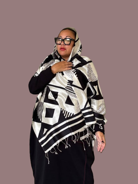 Geometric Mulberry Silk Scarf