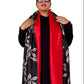 Red Trimmed Mulberry Silk Scarf
