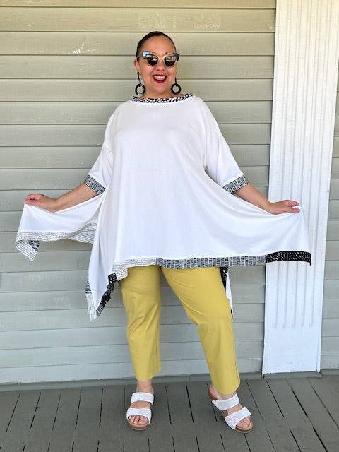 DTH White Pima Cotton Top (Hi Lo or Waterfall Style)