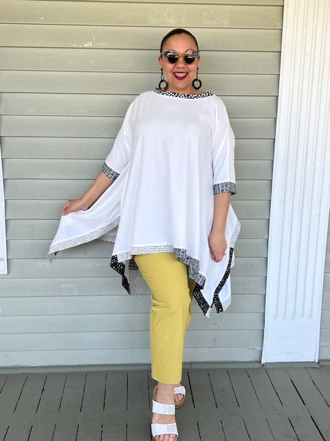 DTH White Pima Cotton Top (Hi Lo or Waterfall Style)