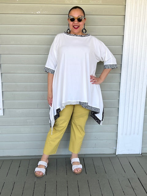 DTH White Pima Cotton Top (Hi Lo or Waterfall Style)