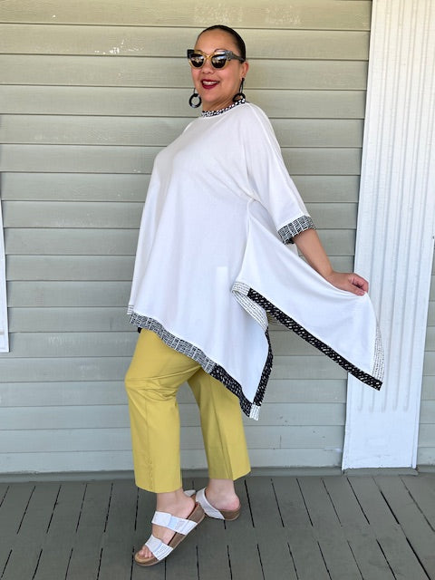 DTH White Pima Cotton Top (Hi Lo or Waterfall Style)