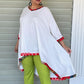 DTH White Pima Cotton Hi Lo Top (Black Trim or Color Trim)