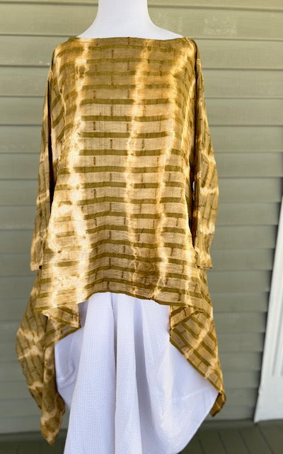 DTH 100% Silk Hand Dyed Waterfall Top (Spicy Mustard)