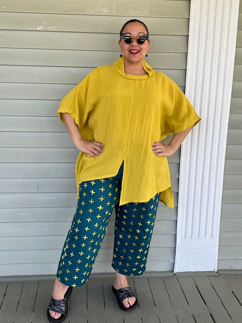 DTH Batik Cotton Tapered Leg Pant - X Design