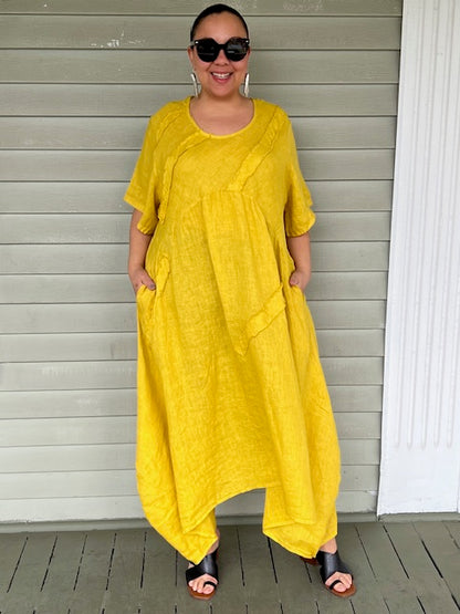 Transparente Patch Dress (Black, Fuchsia, or Mustard)