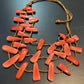 Adjustable Length, Triple Strand Tagua Necklace - Coral