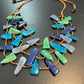 Adjustable Length, Triple Strand Tagua Necklace - Turquoise