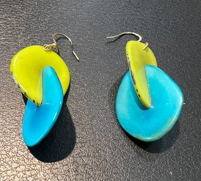 Double Tagua Nut Earrings - (3 Color Options)