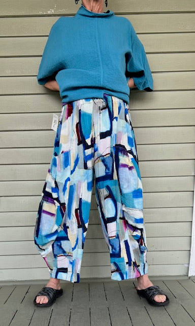 Eleven Stitch Magic Print Double Pocket Pants in Travel Fabric