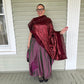 DTH Red Metallic Sequined Cocoon Jacket