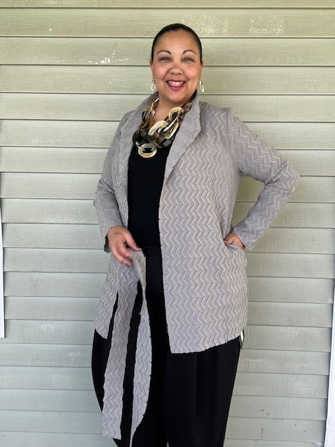 Vanite Couture Gray Chevron Design Jacket