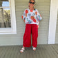 DTH Architect Pants in 100% Linen - Red