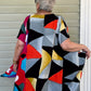 DTH Geometric Triangle Cap Sleeve Top