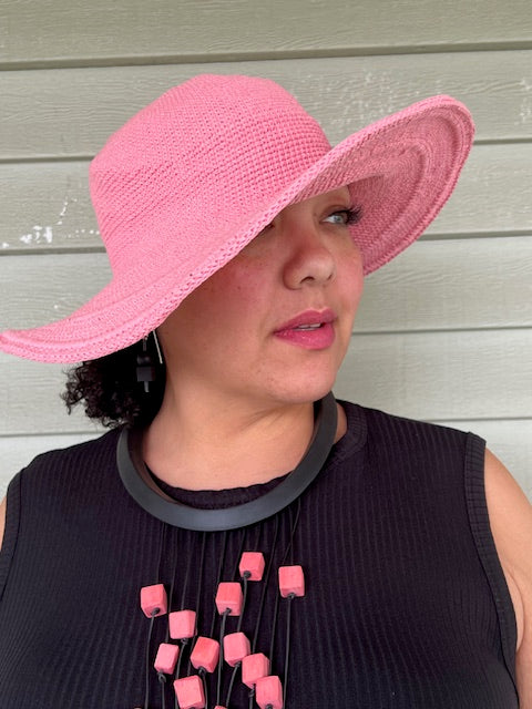 Crocheted Wide Brim Sun Hat (Many Colors)