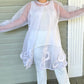 DTH White Silk Organza Jacket with Sunflowers
