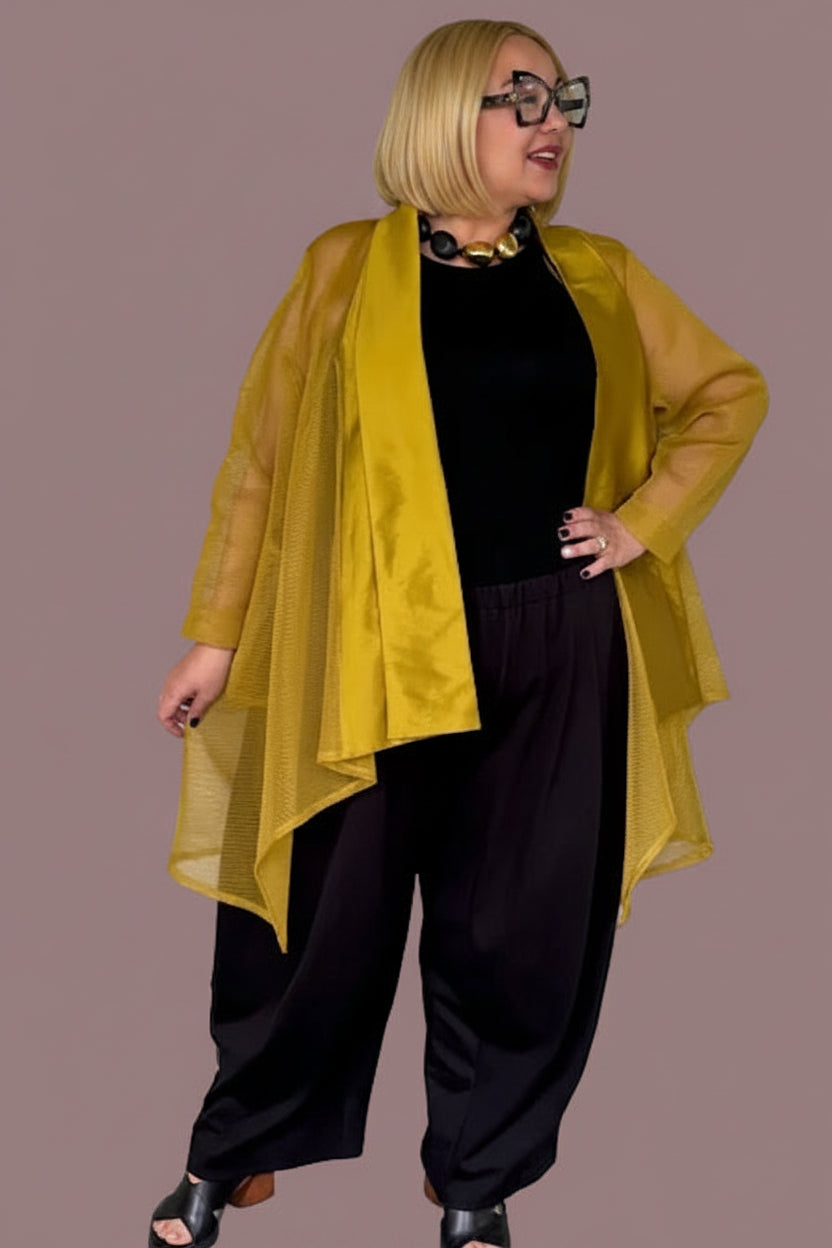 Shawl Collar Asymmetrical Jacket (Mustard or White)