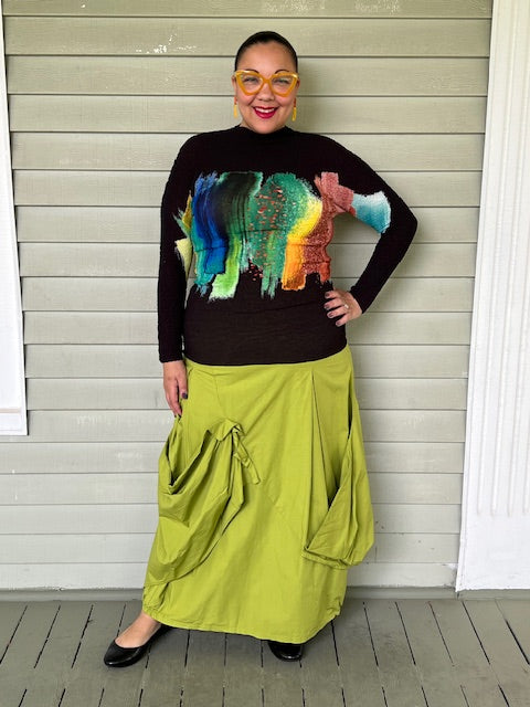 Transparente Green Layered Skirt