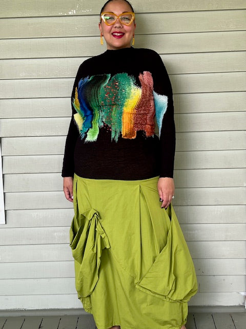 Transparente Green Layered Skirt