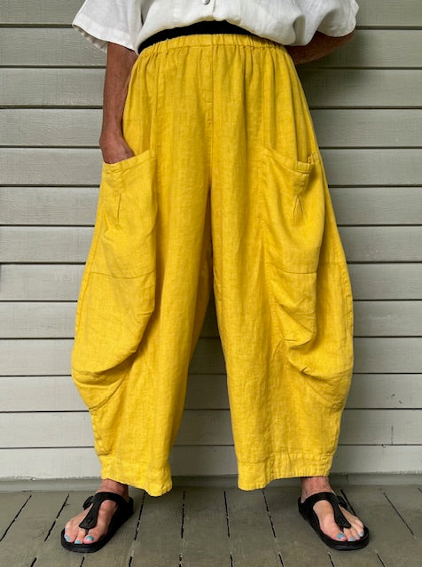 Gerties Eleven Stitch Double Pocket Pants in Linen (Golden or Cloud)