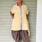 DTH Butter Colored Silk/Linen Button Up Top
