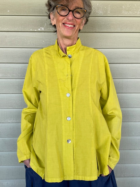 Gerties Inset Box Pleat Shirt (Key Lime)