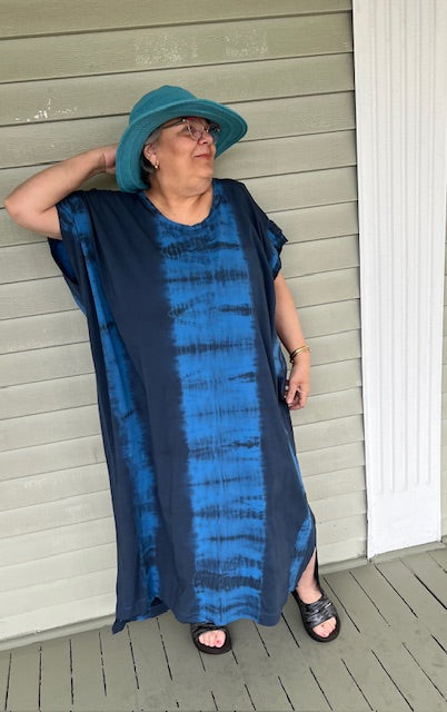 Cotton Knit Hand Dyed Caftan