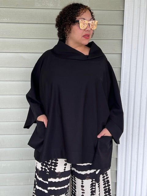 DTH Black Ponte Top with Pockets