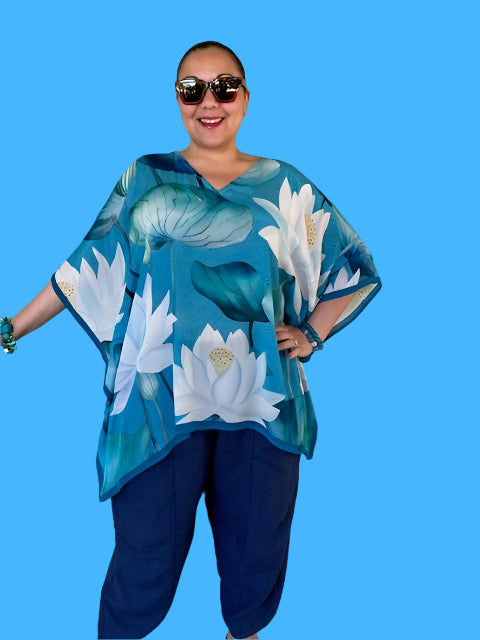 Kumari Water Lily Print Top