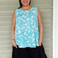 Swing Tank Top (White, Blue Tile, Capri, Green Palm)