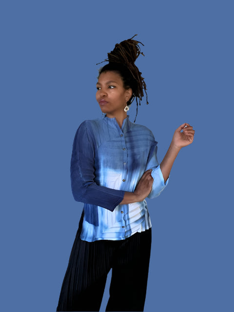 Vanite Couture Yellow Button Up Shirt (Yellow or Blue)