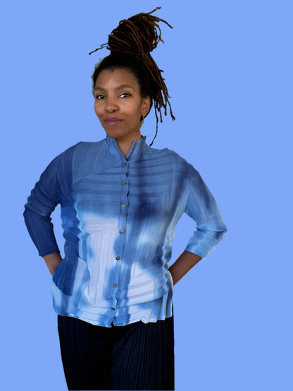 Vanite Couture Yellow Button Up Shirt (Yellow or Blue)