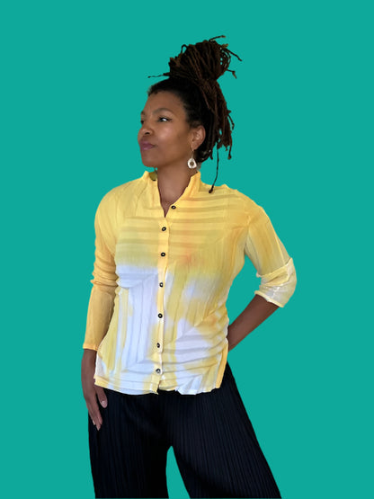 Vanite Couture Yellow Button Up Shirt (Yellow or Blue)